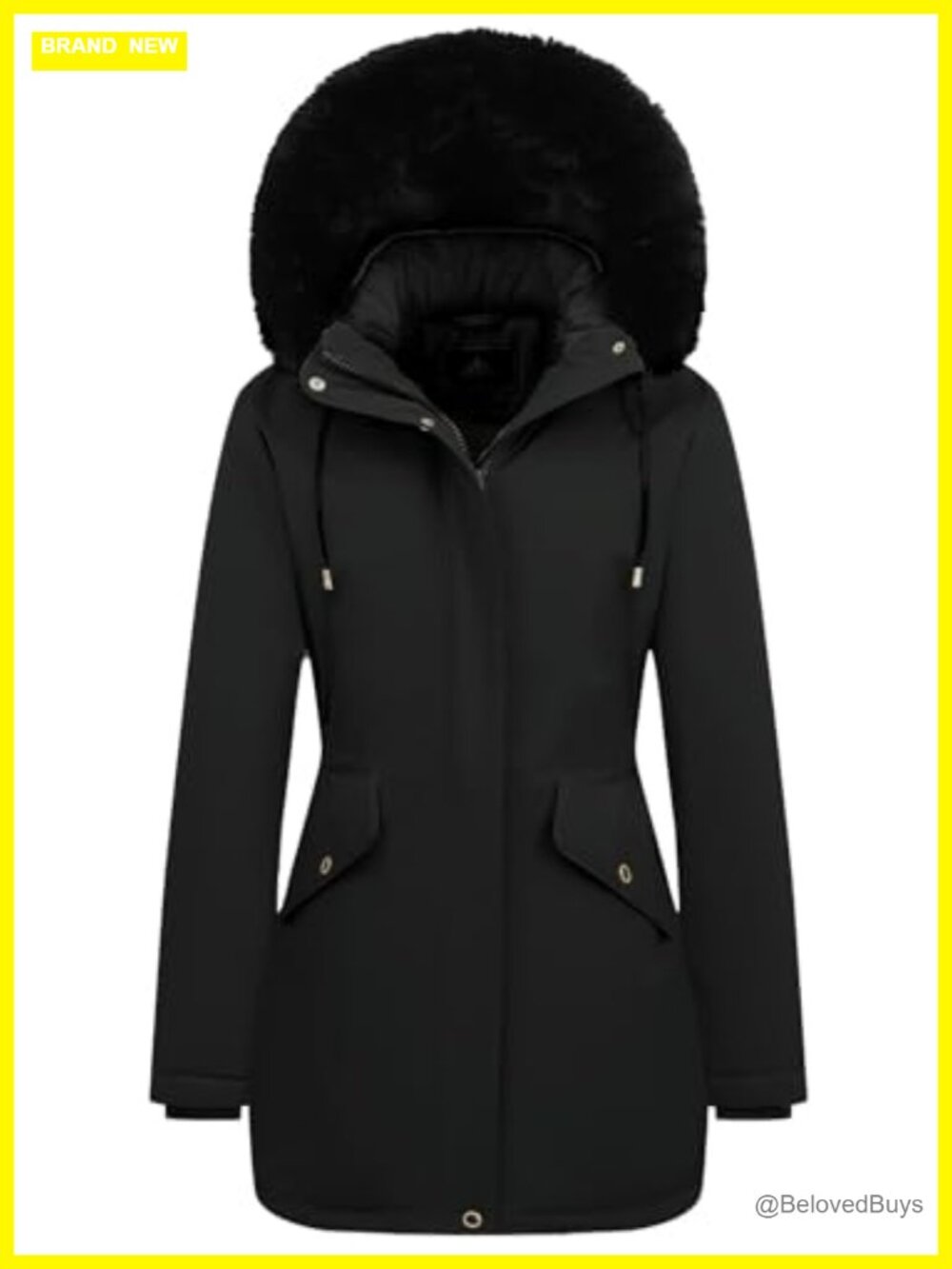 Women's Long Winter Down Coat Thicken Fleece Lined Puffer Jacket